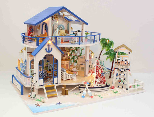 DIY 'Legend of the Blue Sea‘ (13844) w/Dust Cover, Glues and LEDs Miniature Doll House Gifts for Friends